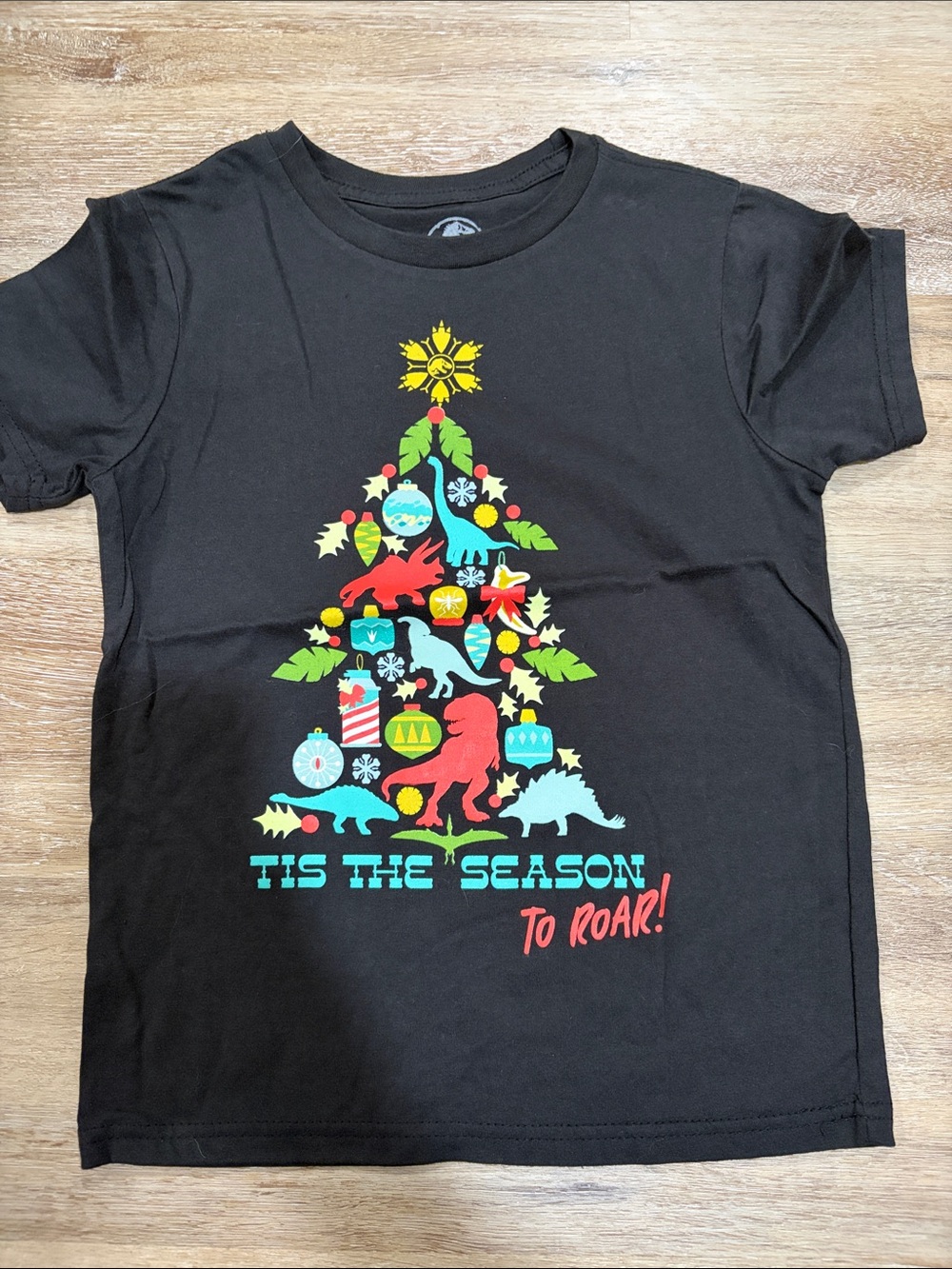 Kids Black 'Tis The Season Dino Graphic Tee by